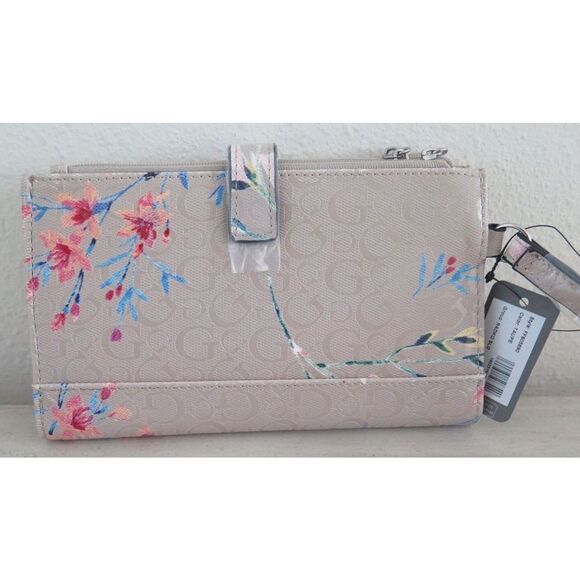 Guess FF805690 Women's Taupe Floral Radko SLG Wristlet Clutch Wallet Phone Case - Picture 5 of 12